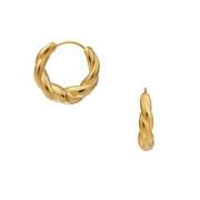 Orelia London Rope Twist Huggie Hoop Earrings - Gold Øreringer