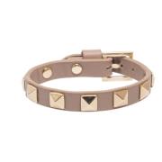 Leather Stud Bracelet Latte