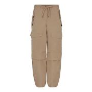 Beige Cargo Bukser med Justerbar Passform