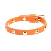 Leather Stud Bracelet Mini Pale Orange