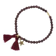 Stone Bead Bracelet 4 MM Maroon