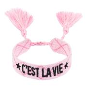 Woven Friendship Bracelet - C`est LA VIE Pale Pink