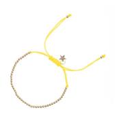 Metal Bead Bracelet Thin Yellow