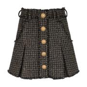 Lurex tweed pleated skirt