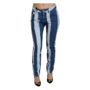 Cobalt Striper Skinny Denim Jeans