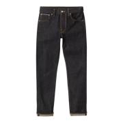 Slim-Fit Tapered Leg Denim Jeans