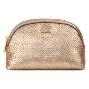 Sequin Make-Up Pouch Small Champagne