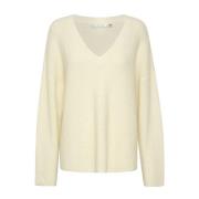 Alphagz V-Pullover Noos Strikkegenser Ivory