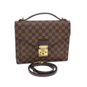 Pre-owned Brunt lerret Louis Vuitton lommedokumenter