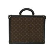 Pre-owned Brunt lerret Louis Vuitton reiseveske