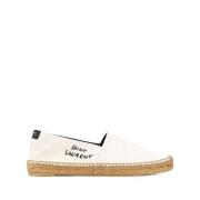 Beige Logo-Broderede Espadrilles