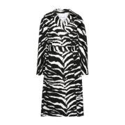 Animalier Print Denim Trench Coat