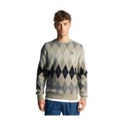 Britisk Argyle Crew Neck Genser