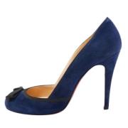 Pre-owned Navy semsket skinn Christian Louboutin haeler