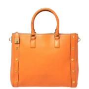 Pre-owned Oransje skinn MCM Tote