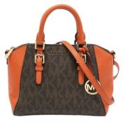 Pre-owned Oransje belagt lerret Michael Kors veske