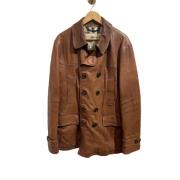 Pre-owned Brun skinn burberry coat