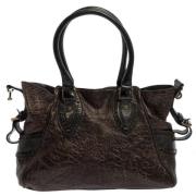 Pre-owned Brunt skinn Fendi veske