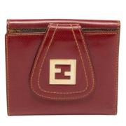 Pre-owned Rodbelagt lerret Fendi lommebok