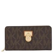 Pre-owned Brunt belagt lerret Michael Kors lommebok