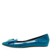 Pre-owned Gronn skinn Casadei Flats