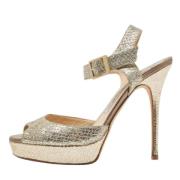 Pre-owned Metallisk stoff Jimmy Choo Sandaler