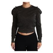 Sort Gull Cropped Pullover Sweater