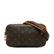 Pre-owned Brunt lerret Louis Vuitton Marly skulderrem clutch