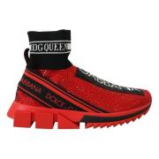 Røde Bling Sorrento Sneakers Sokker Sko