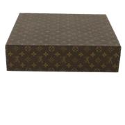 Pre-owned Brunt lerret Louis Vuitton koffert