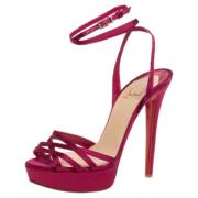 Pre-owned Rosa sateng Christian Louboutin Sandaler