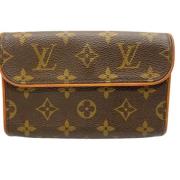 Pre-owned Brunt lerret Louis Vuitton florentinsk clutch