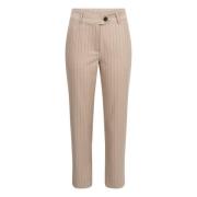 Pinstripe Cigarettebukse - Beige