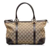 Pre-owned Brunt lerret Gucci Tote