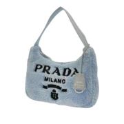 Pre-owned Bla bomull Prada skulderveske