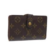 Pre-owned Brunt belagt lerret Louis Vuitton lommebok