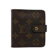 Pre-owned Brunt belagt lerret Louis Vuitton lommebok