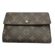 Pre-owned Brunt lerret Louis Vuitton lommebok