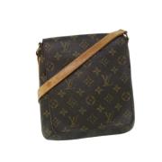 Pre-owned Brunt lerret Louis Vuitton Musette Salsa