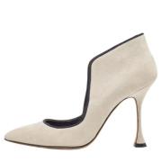 Pre-owned Gra semsket skinn Manolo Blahnik haeler