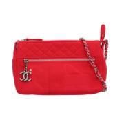 Pre-owned Rod bomull Chanel crossbody veske