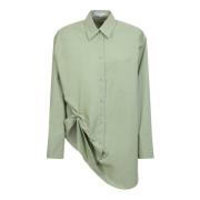 Grønn Oversized Asymmetrisk Skjorte