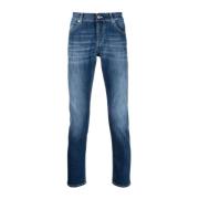 Smal skåret indigo blå stretch-bomull jeans