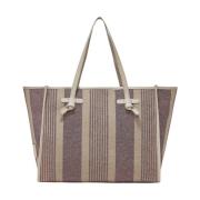 Stripete Canvas Shopper Bag Marcella