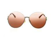 Trendy Oversized Runde Solbriller med Emalje Finish og Inverterte Grad...