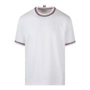 RWB Stripe Trim Bomull T-Skjorte