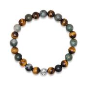 Bohemian Aquatic Agate Tiger Eye Armbånd