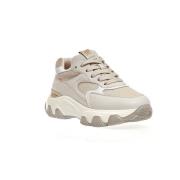 Beige Lær og Stoff Hyperactive Sneakers - 35