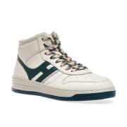 Hvite og grønne høye skinn sneakers - Størrelse 40
