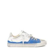 Hvite/Himmelblå Canvas Sneakers